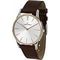 Jacques Lemans Jacques Lemans Classic 1-1938F  1-1938F кварцевые женские часы серебристый циферблат, браслет кожаный — вид спереди