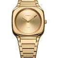 D1 Milano D1 Milano Square Disco Gold SQBL03  SQBL03 кварцевые мужские часы золотой циферблат, браслет нержавеющая сталь с pvd-покрытием — вид спереди