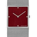 Jacques Lemans Jacques Lemans Design Collection 1-2094H  1-2094H кварцевые женские часы красный циферблат, браслет нержавеющая сталь — вид спереди