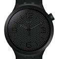 Swatch Swatch Big Bold Standard SO27B100  SO27B100 кварцевые мужские часы черный циферблат, браслет силикон — вид спереди
