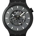 Swatch Swatch Big Bold Biosourced Lacquered SB05B113  SB05B113 кварцевые мужские часы серый циферблат, браслет биоматериал — вид спереди