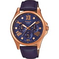 Casio Casio Sheen SHE-3806GL-2A  SHE-3806GL-2A кварцевые женские часы синий циферблат, браслет кожа + текстиль — вид спереди