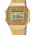 Casio Casio A-168WG-9  A-168WG-9 кварцевые мужские часы серый циферблат, браслет сталь с ip покрытием — вид спереди