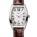 Longines Longines Evidenza L2.155.4.71.5  L21554715 кварцевые женские часы белый циферблат, браслет кожаный — вид спереди