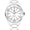 TAG Heuer TAG Heuer Aquaracer WAY1391.BH0717  WAY1391.BH0717 кварцевые женские часы белый циферблат, браслет керамика — вид спереди