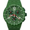Swatch Swatch Chrono 42 Standard SUSG407  SUSG407 кварцевые мужские часы  зеленый циферблат, браслет силикон — вид спереди