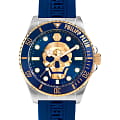 Philipp Plein Philipp Plein The Skull PWOAA0222  PWOAA0222 кварцевые мужские часы синий циферблат, браслет силикон — вид спереди