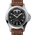 Hamilton Hamilton Khaki Field King Auto H64455533  H64455533 механические мужские часы черный циферблат, браслет кожаный — вид спереди