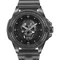 Philipp Plein Philipp Plein Skull Synthetic PWWAA0523  PWWAA0523 кварцевые женские часы черный циферблат, браслет полиуретан — вид спереди