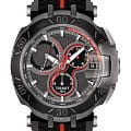 Tissot Tissot T-Race Chronograph T092.417.37.067.00 T Race T0924173706700 кварцевые мужские часы черный циферблат, браслет 18-каратное желтое золото — вид спереди