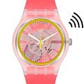 Swatch Swatch New Gent Swatch Pay! SVIK104-5300  SVIK104-5300 кварцевые женские часы прозрачный циферблат, браслет силикон — вид спереди