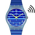 Swatch Swatch Gent Swatch Pay! SVHS102-5300  SVHS102-5300 кварцевые мужские часы синий циферблат, браслет силикон — вид спереди