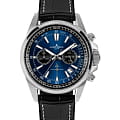 Jacques Lemans Jacques Lemans Liverpool 1-2117S  1-2117S кварцевые мужские часы синий циферблат, браслет кожа + силикон — вид спереди