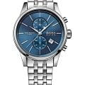 Hugo Boss Hugo Boss Jet HB1513384  HB1513384 кварцевые мужские часы синий циферблат, браслет нержавеющая сталь — вид спереди