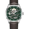 Hamilton Hamilton Jazzmaster Skeleton 40mm H42535560  H42535560 механические мужские часы зеленый циферблат, браслет кожаный — вид спереди