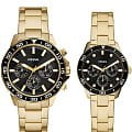 Fossil Fossil Bannon BQ2643SET  BQ2643SET кварцевые  черный циферблат, браслет сталь c pvd покрытием — вид спереди