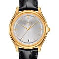 Tissot Tissot Fascination 18K Gold T924.410.16.038.00  T9244101603800 кварцевые мужские часы серебристый циферблат, браслет кожаный — вид спереди
