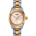 Tissot Tissot PR 100 Lady Small T101.010.22.111.00 PR 100 T1010102211100 кварцевые женские часы перламутровый циферблат, браслет сталь c pvd покрытием — вид спереди