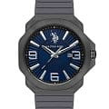 U.S. Polo Assn. U.S. Polo Assn. USPA1065-03  USPA1065-03 кварцевые мужские часы синий циферблат, браслет силикон — вид спереди
