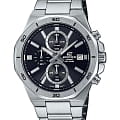 Casio Casio Edifice EFV-640D-1AVUDF (EFV-640D-1A) EFV EFV-640D-1A кварцевые мужские часы черный циферблат, браслет нержавеющая сталь — вид спереди