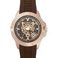 Plein Sport Plein Sport Touchdown PSFBA0323  PSFBA0323 кварцевые мужские часы коричневый циферблат, браслет силикон — вид спереди