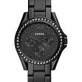 Fossil Fossil Georgia  ES4519  ES4519 кварцевые женские часы черный циферблат, браслет сталь с ip покрытием — вид спереди