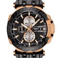 Tissot Tissot T-Race Motogp Automatic Chronograph T115.427.37.051.00 T Race T1154273705100 механические мужские часы черный циферблат, браслет каучук — вид спереди