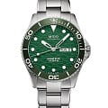 Mido Mido Ocean Star 200c M042.430.11.091.00  M0424301109100 механические мужские часы зеленый циферблат, браслет нержавеющая сталь — вид спереди