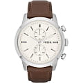 Fossil Fossil Bannon  FS4865  FS4865 кварцевые мужские часы белый циферблат, браслет кожа + текстиль — вид спереди
