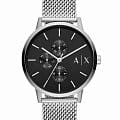 Armani Exchange Armani Exchange Cayde AX2714  AX2714 кварцевые мужские часы черный циферблат, браслет нержавеющая сталь — вид спереди