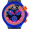 Swatch Swatch Big Bold Chrono Biosourced SB06N102  SB06N102 кварцевые мужские часы синий циферблат, браслет биоматериал — вид спереди
