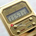 Casio Casio Vintage A100WEG-9A кварцевые мужские часы часы крупный план черный циферблата