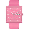 Swatch Swatch Square Bioceramic Standard SO34P700  SO34P700 кварцевые женские часы розовый циферблат, браслет биоматериал — вид спереди