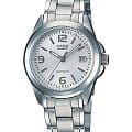 Casio Casio Collection LTP-1215A-7ADF (LTP-1215A-7A)  LTP-1215A-7A кварцевые женские часы серебристый циферблат, браслет нержавеющая сталь — вид спереди