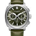 Lee Cooper Lee Cooper LC08172.375  LC08172.375 кварцевые мужские часы зеленый циферблат, браслет кожаный — вид спереди