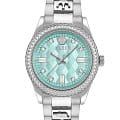 Philipp Plein Philipp Plein Queen PWCDA0424  PWCDA0424 кварцевые женские часы голубой циферблат, браслет нержавеющая сталь — вид спереди