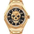 Philipp Plein Philipp Plein Skull Spikes PWPWA0824  PWPWA0824 кварцевые женские часы черный циферблат, браслет нержавеющая сталь с pvd-покрытием — вид спереди