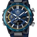 Casio Casio Edifice ECB-2000SS-2ADR (ECB-2000SS-2A) ECB ECB-2000SS-2ADR кварцевые мужские часы синий циферблат, браслет тканевый — вид спереди