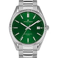 Jacques Lemans Jacques Lemans Derby 50-3E  50-3E кварцевые мужские часы зеленый циферблат, браслет нержавеющая сталь — вид спереди