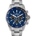 Jacques Lemans Jacques Lemans Liverpool Diver 1-2206H  1-2206H кварцевые мужские часы синий циферблат, браслет нержавеющая сталь — вид спереди