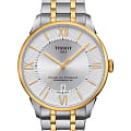 Tissot Tissot Chemin des Tourelles Powermatic 80 T099.407.22.038.00 Chemin des Tourelles T0994072203800 механические мужские часы серебристый циферблат, браслет сталь c pvd покрытием — вид спереди