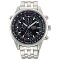 Orient Orient TD09001B (FTD09001B)  FTD09001B кварцевые мужские часы черный циферблат, браслет 18-каратное желтое золото — вид спереди