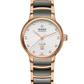 Rado Rado Centrix Automatic Diamonds R30019742 Automatic R30019742 механические женские часы белый циферблат, браслет высокотехнологичная керамика + нержавеющая сталь с pvd покрытием — вид спереди