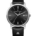 Maurice Lacroix Maurice Lacroix Eliros Date EL1118-SS001-310-1  EL1118-SS001-310-1 кварцевые мужские часы черный циферблат, браслет кожаный — вид спереди