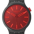 Swatch Swatch Big Bold Biosourced Standard SB05B111  SB05B111 кварцевые мужские часы красный циферблат, браслет биоматериал — вид спереди