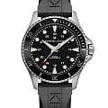 Hamilton Hamilton Khaki Navy Scuba Automatic H82515330  H82515330 механические мужские часы  черный циферблат, браслет каучук — вид спереди