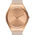 Swatch Swatch Skin Irony SYXG101  SYXG101 кварцевые женские часы золотой циферблат, браслет силикон — вид спереди