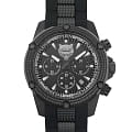 Plein Sport Plein Sport Hurricane PSDBA1223  PSDBA1223  кварцевые мужские часы черный циферблат, браслет сталь с ip покрытием + силикон — вид спереди
