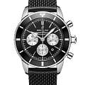 Breitling Breitling Superocean Heritage B01 Chronograph 44 AB0162121B1S1  AB0162121B1S1 механические мужские часы черный циферблат, браслет каучук — вид спереди