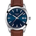 Tissot Tissot Gentleman T127.410.16.041.00 Gentleman T1274101604100 кварцевые мужские часы синий циферблат, браслет кожаный — вид спереди